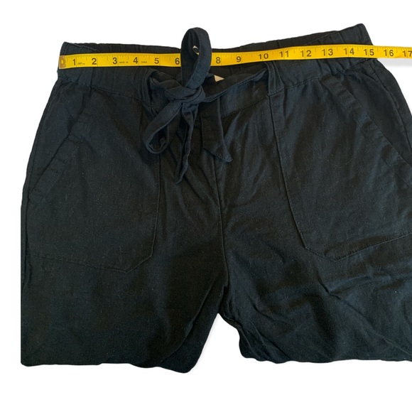 Caslon linen blend crop pants with raw hem and tie waist - Picture 6 of 7